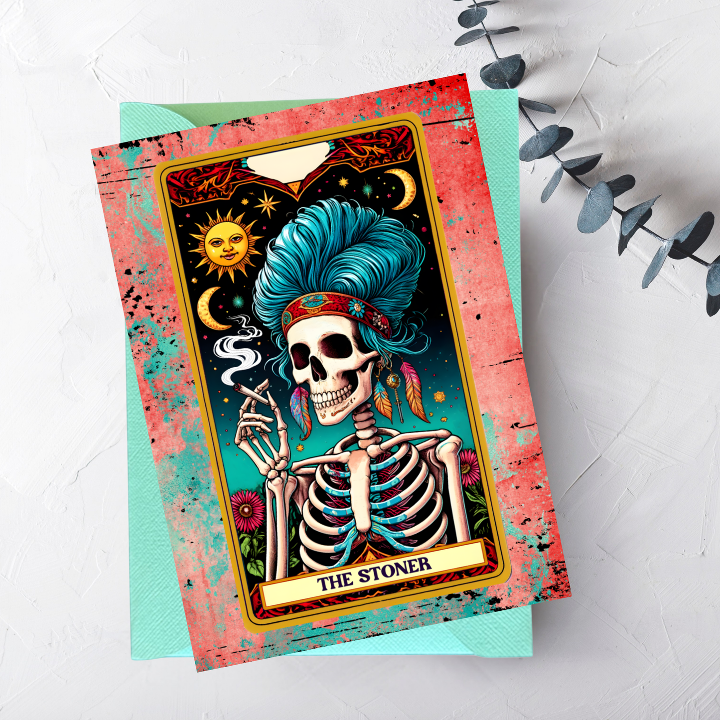 The Stoner: Boho Skeleton Greeting Card (5x7")