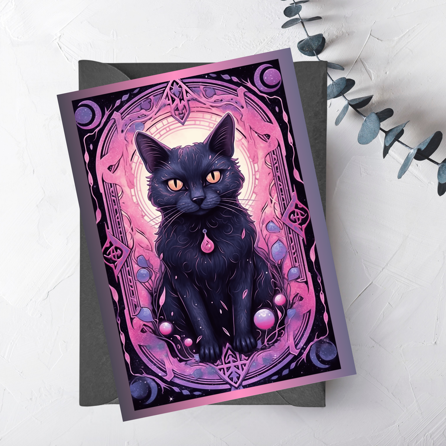 The Black Cat Familiar Greeting Card