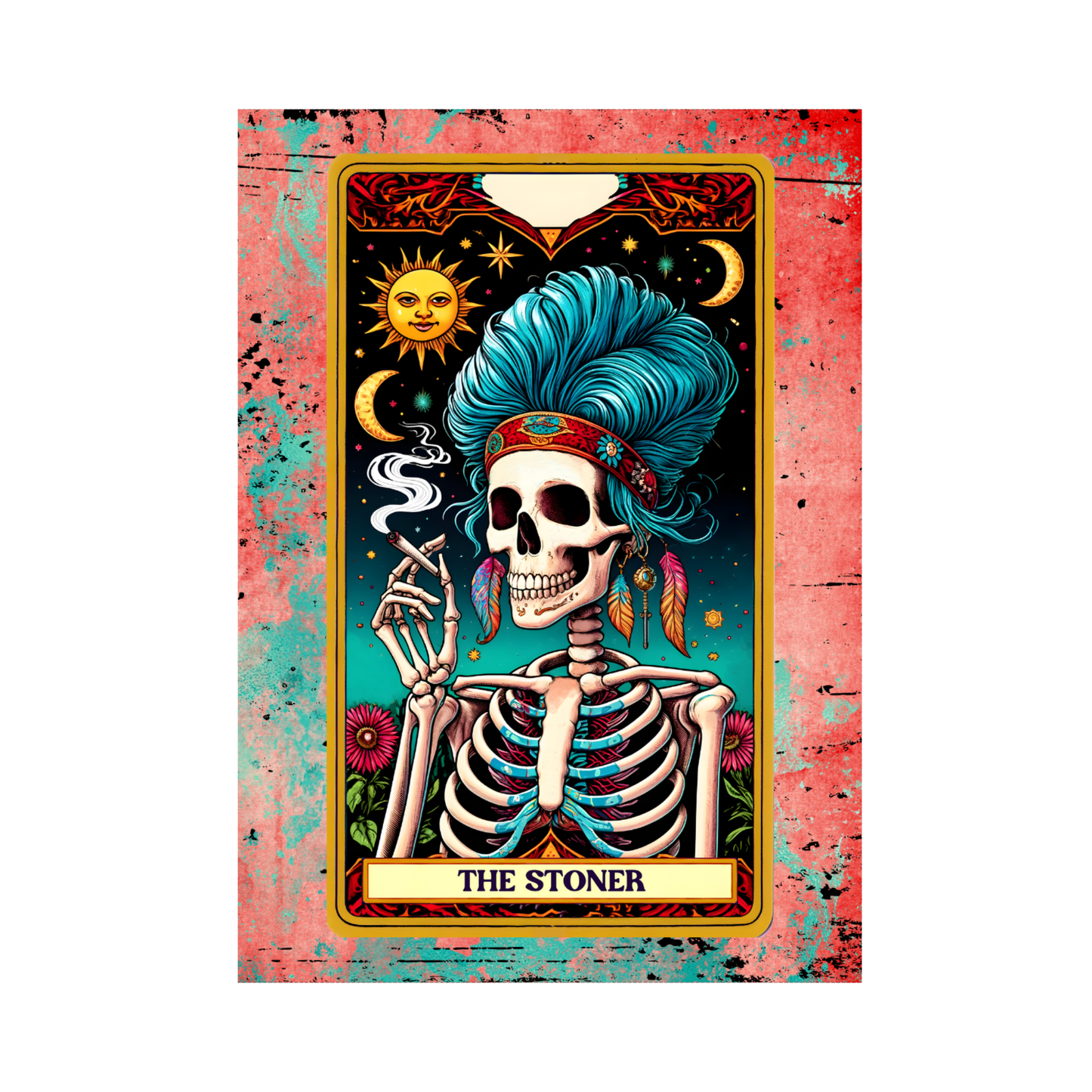 The Stoner: Boho Skeleton Greeting Card (5x7")